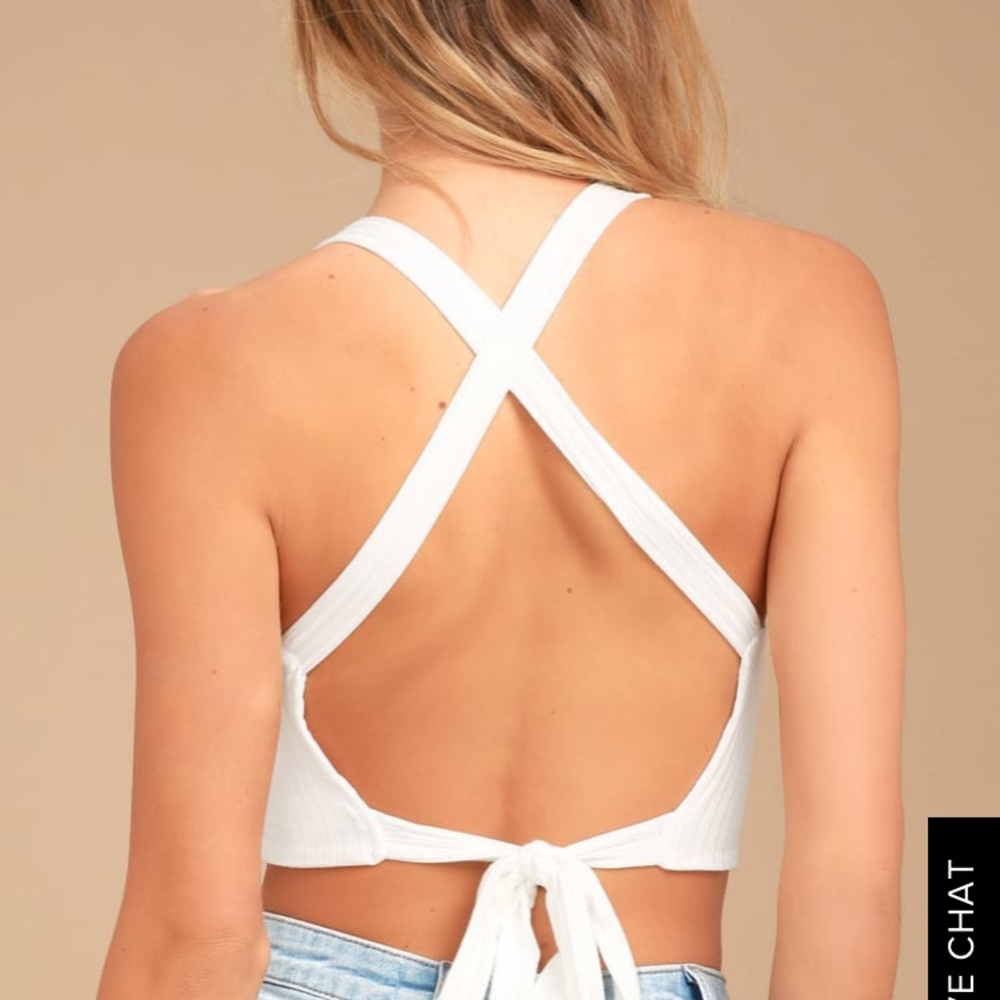 Lulus Party Vibes white crop top